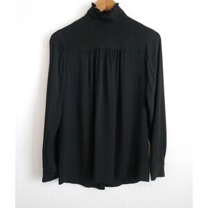 No21 No. 21 ITALY Silk Acetate Ruffle Mock Neck Top Blouse FARFETCH YOOX 40 $430